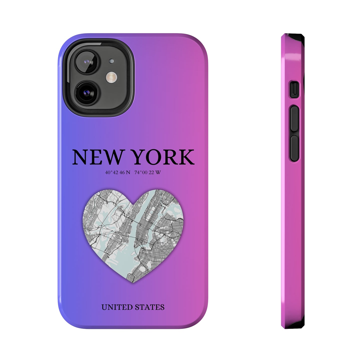 Elevate your iPhone with RimaGallery's New York Heartbeat case. Sleek design meets durability for stylish protection. Free US shipping.-York Heartbeat - Magenta (iPhone Case 11-15)