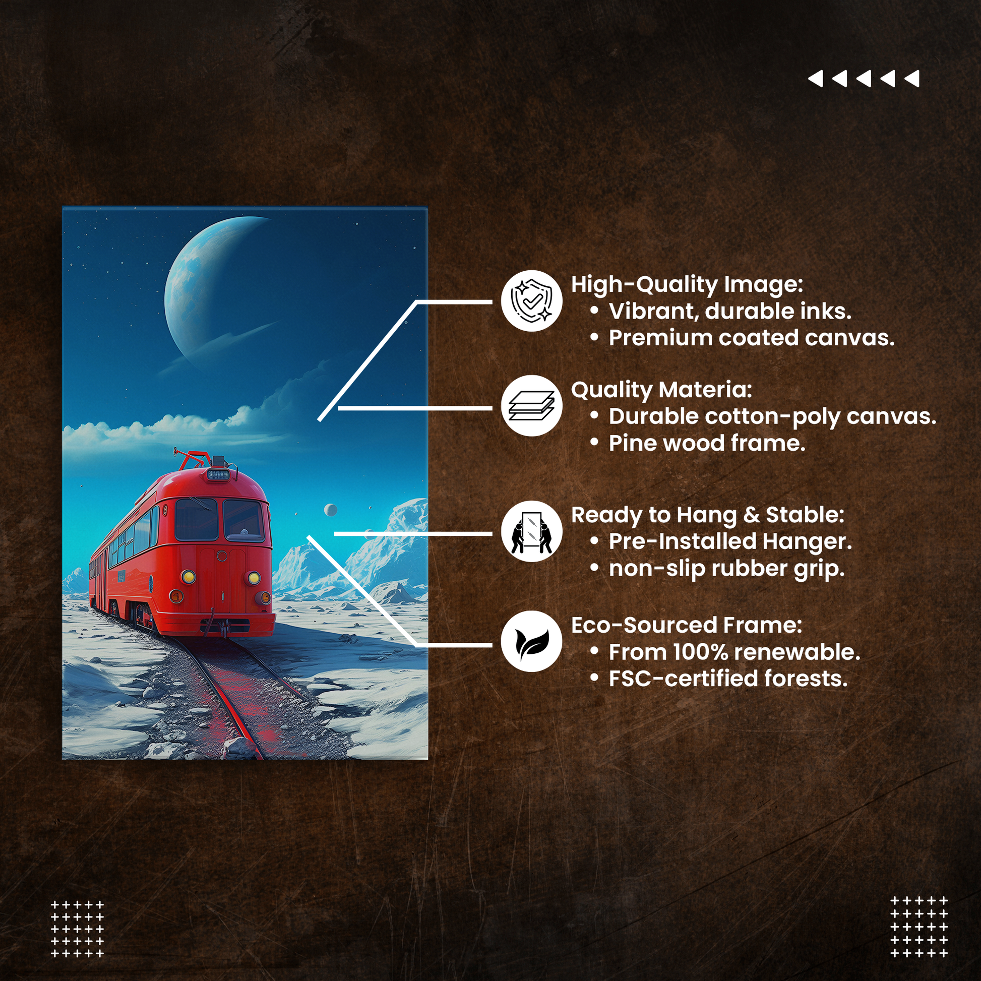 Crimson Tracks (Canvas)Crimson Tracks (Canvas  Matte finish, stretched, with a depth of 1.25 inches)
Struggling with low-quality canvases? Switch to RimaGallery! Our canvases are more thanRimaGallery