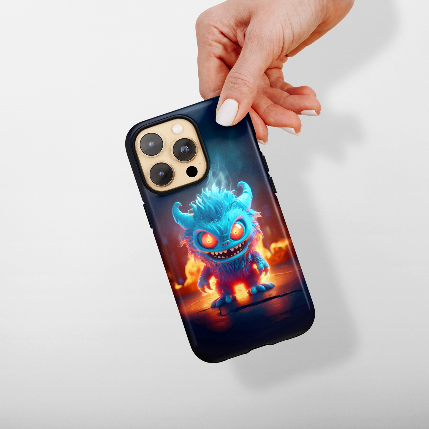 Fiery Monster (iPhone Case 11-15)Protect and personalize your iPhone 11, 12, 13, 14, &amp; 15 with RIMA's Tough Phone Case. Featuring robust materials, sleek design, and compatibility with wireless RimaGallery