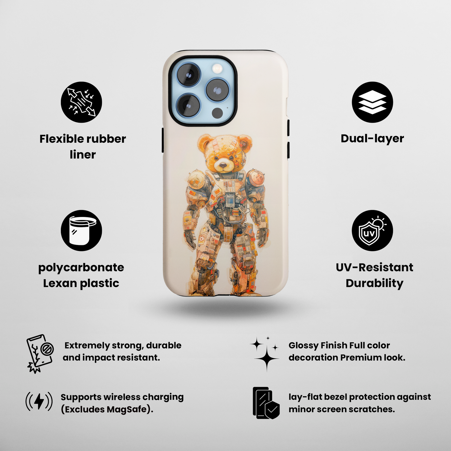 Teddy Mech (iPhone Case 11-15)Teddy Mech Transform your iPhone experience with RIMA's Tough Case - Premium style &amp; security for iPhone 11-15. Click to own the ultimate protection! 🛡️📲RimaGallery
