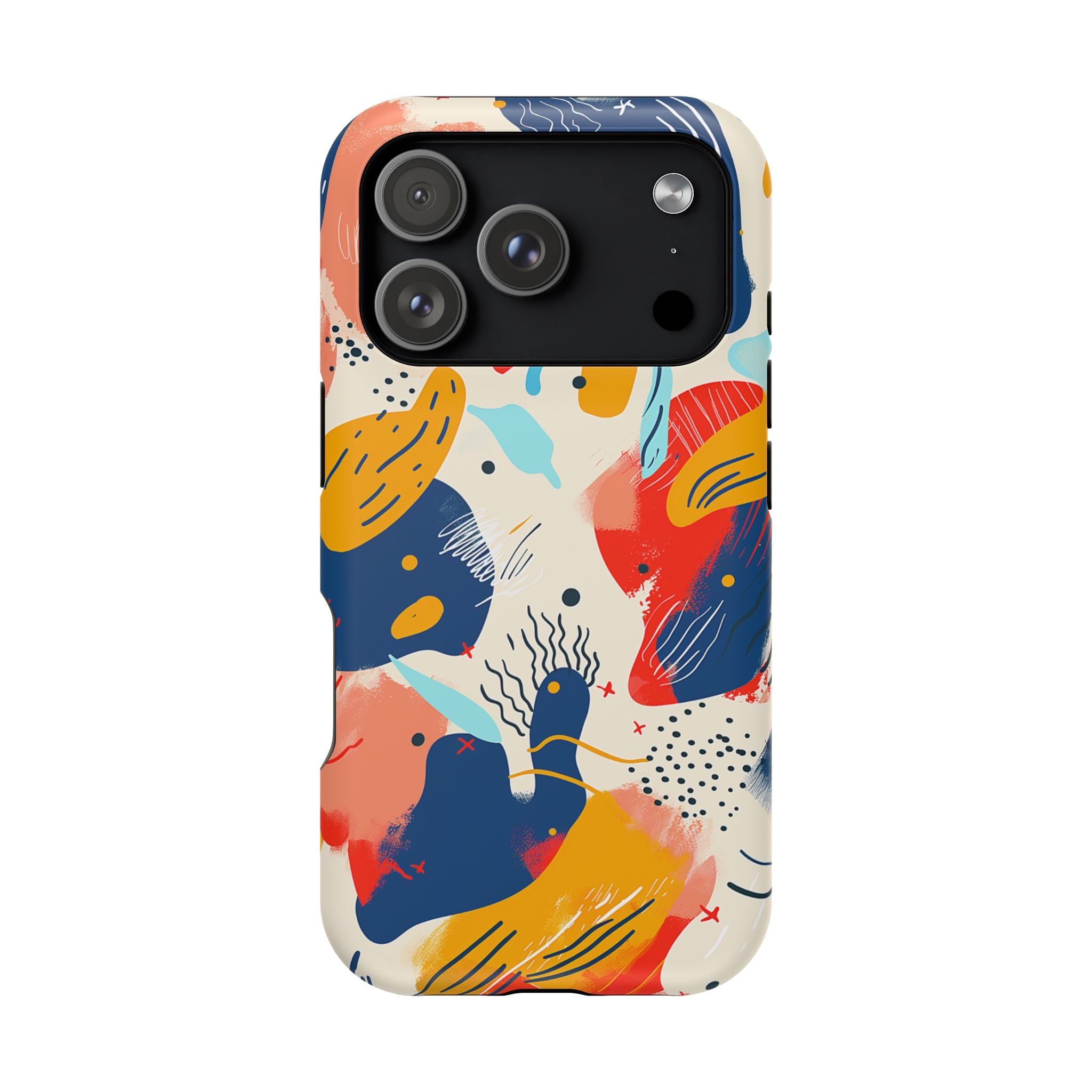 Abstract Color Splash Magnetic Phone Case — Impact-Resistant iPhone Cover