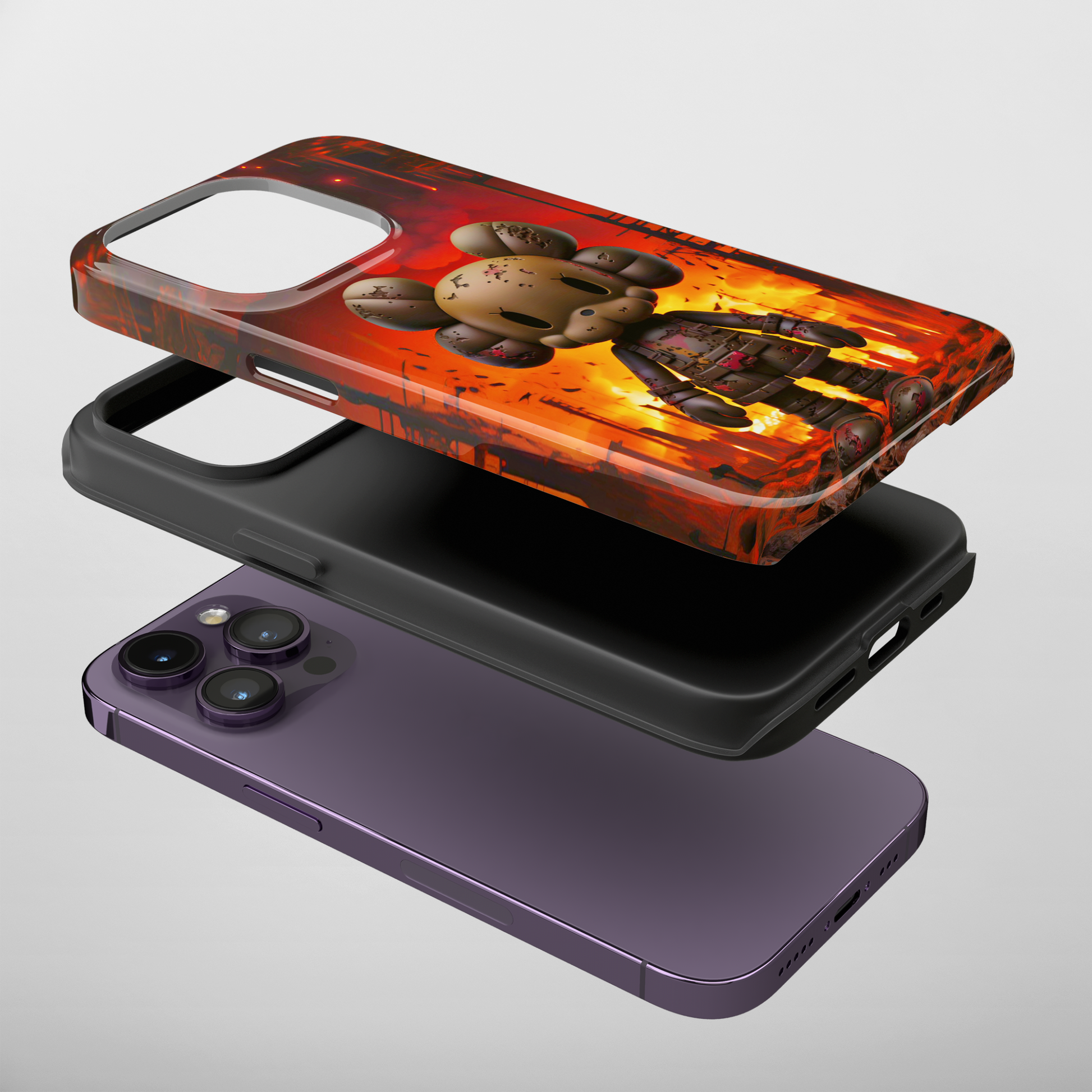 Zombie Bear (iPhone Case 11-15)Zombie Bear (iPhone Case 11-15) Customize Your World with Unique Art! 🎨 This delightful "Zombie Bear &amp; Doll Adventures: Black Edition" image isn't limited to juRimaGallery