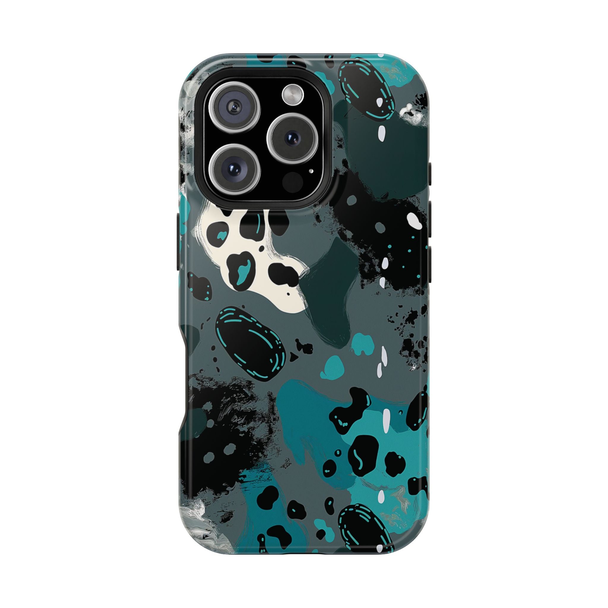 Teal Abstract Camo Magnetic Impact-Resistant Phone Case