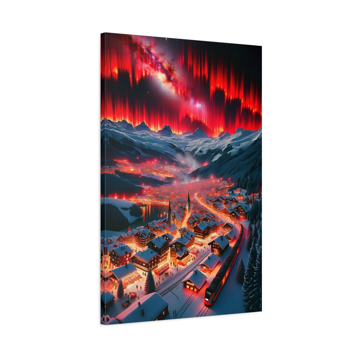 Aurora Village (Canvas)Aurora Village (Canvas  Matte finish, stretched, with a depth of 1.25 inches) Elevate your décor with RimaGallery’s responsibly made art canvases. Our eco-friendly mRimaGallery