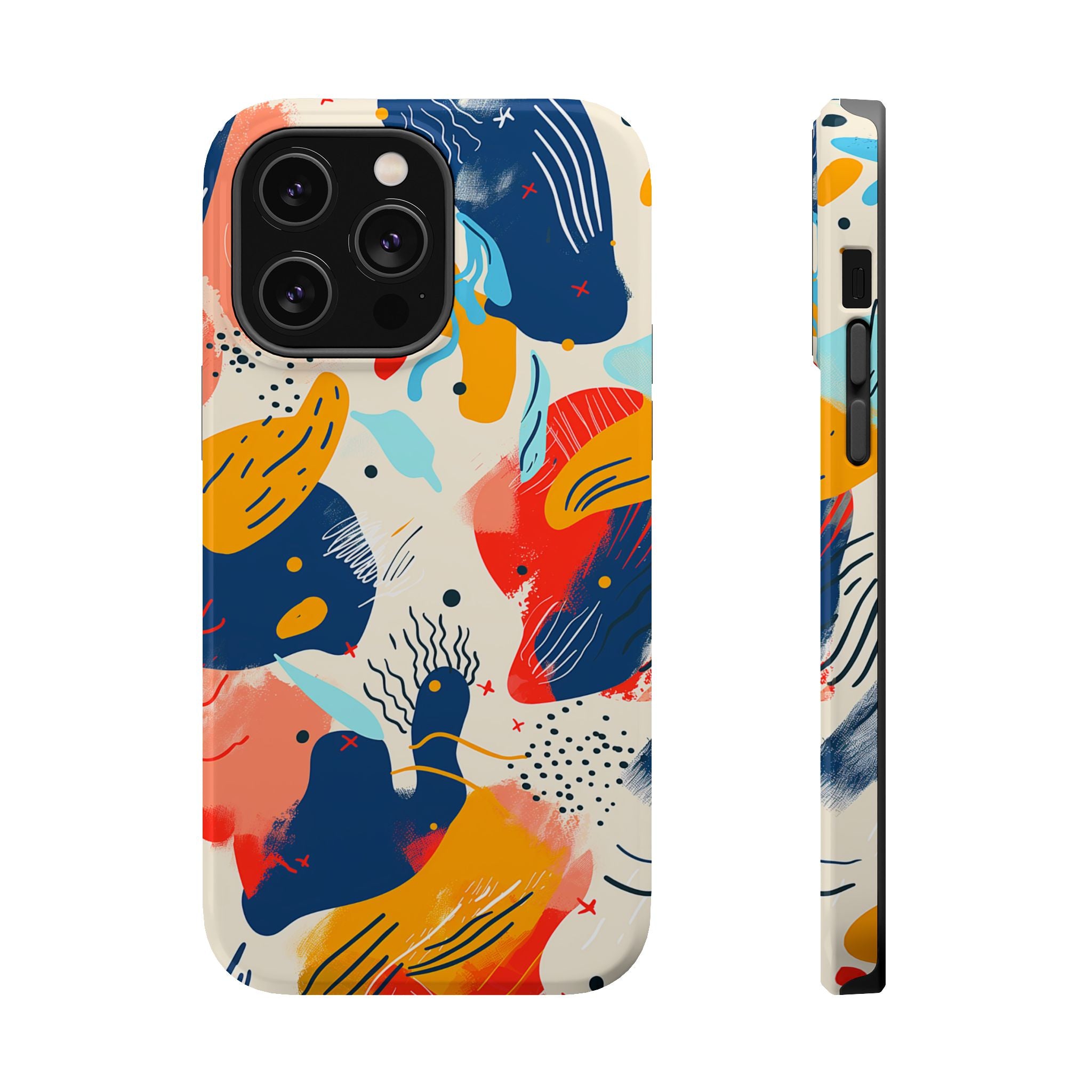 Abstract Color Splash Magnetic Phone Case — Impact-Resistant iPhone Cover