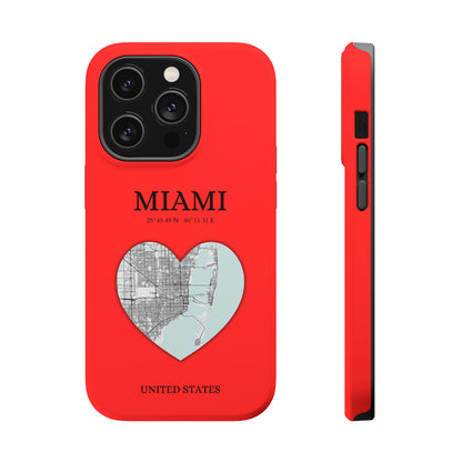 Miami Heartbeat - Red (iPhone MagSafe Case)Elevate your iPhone's style with the Miami Heartbeat Red MagSafe Case, offering robust protection, MagSafe compatibility, and a choice of matte or glossy finish. PerRimaGallery