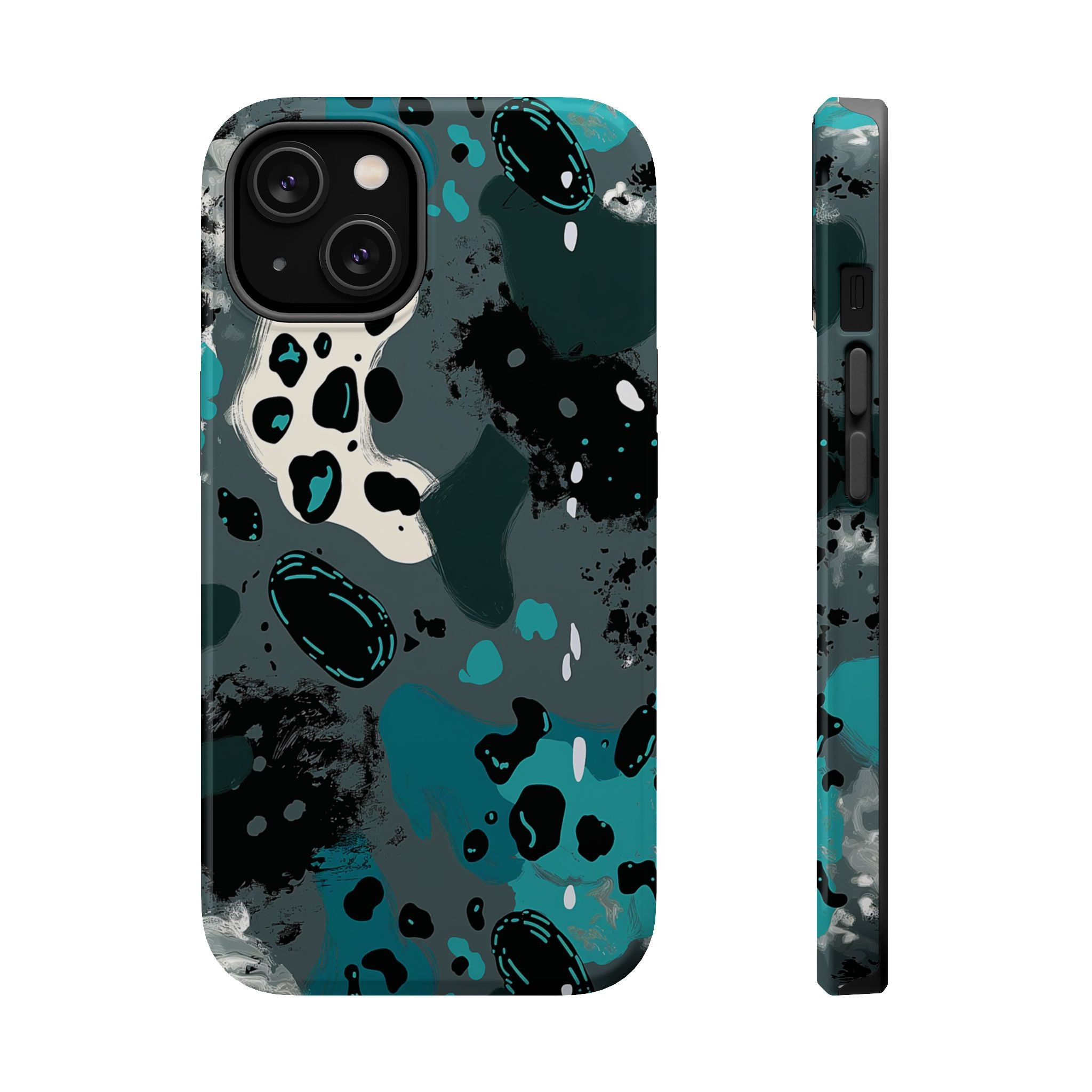 Teal Abstract Camo Magnetic Impact-Resistant Phone Case