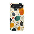 Magnetic Phone Case — Retro Abstract Pebble Design (Impact‑Resistant)