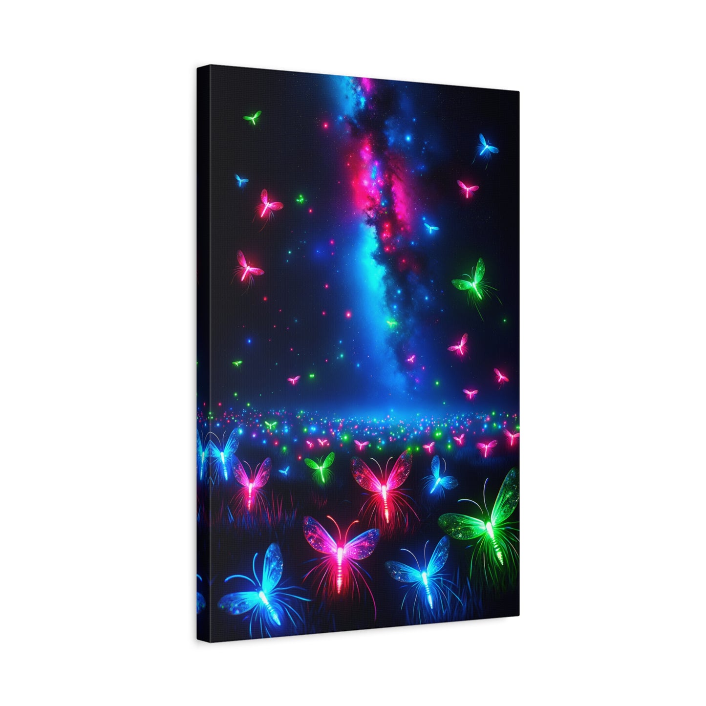 Neon Flutter (Canvas)Neon Flutter (Canvas  Matte finish, stretched, with a depth of 1.25 inches) Elevate your décor with RimaGallery’s responsibly made art canvases. Our eco-friendly matRimaGallery