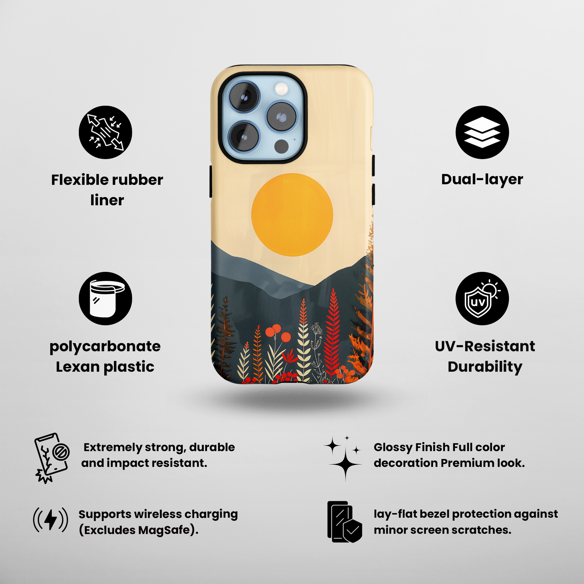Amber Serenity (iPhone Case 11-15)Elevate your iPhone experience with RIMA's Tough Phone Case, designed for iPhone 11 to 15 include modles pro and max. Double-layer defense and premium materials provRimaGallery