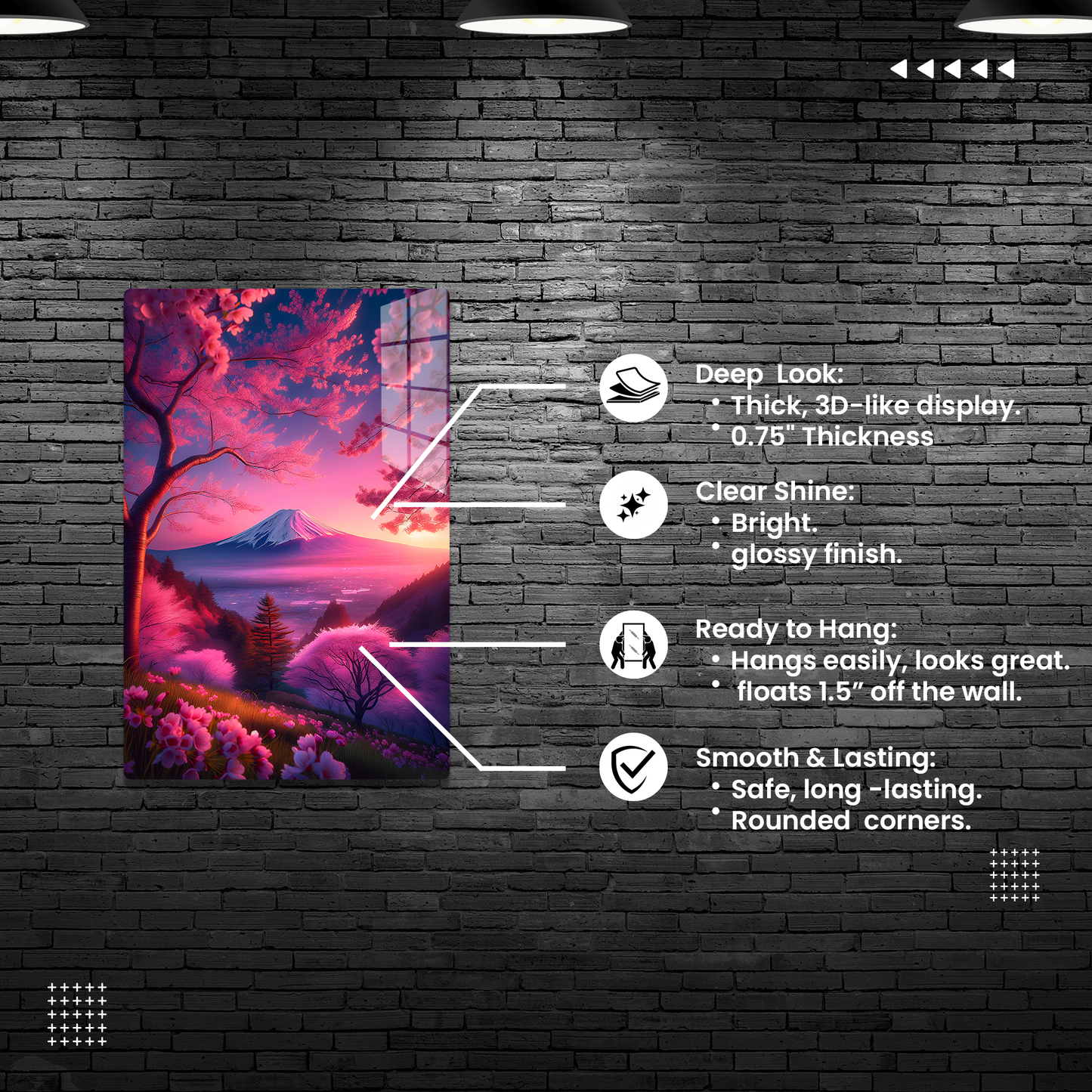 Pink cherry blossoms in full bloom (Acrylic)