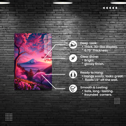 Pink cherry blossoms in full bloom (Acrylic)