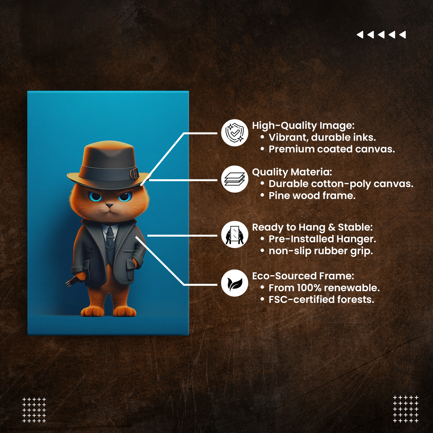 Detective Cat (Canvas)Detective Cat (Canvas  Matte finish, stretched, with a depth of 1.25 inches)
Elevate your space with RimaGallery's responsibly crafted canvases. Cotton/polyester canRimaGallery