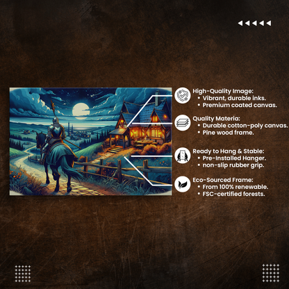 Moonlit Knight's Return (Canvas)Moonlit Knight's Return (Canvas  Matte finish, stretched, with a depth of 1.25 inches)
Struggling with low-quality canvases? Switch to RimaGallery! Our canvases are RimaGallery