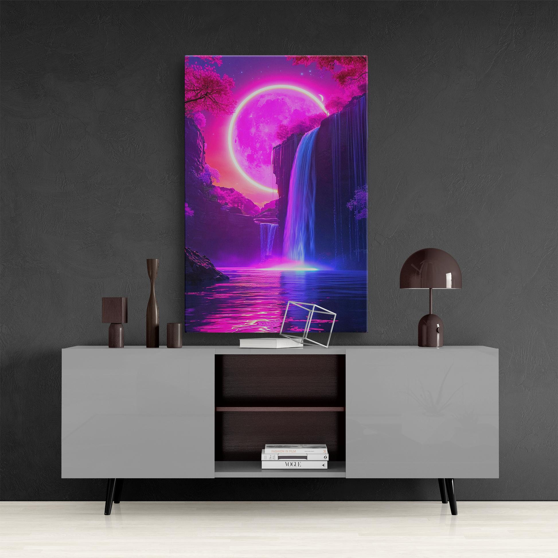 Magenta Moonfall (Canvas)Experience the fusion of art and ethics with RimaGallery's eco-friendly canvases. Stunning visuals, diverse sizes, and sustainable materials. Transform your space noRimaGallery