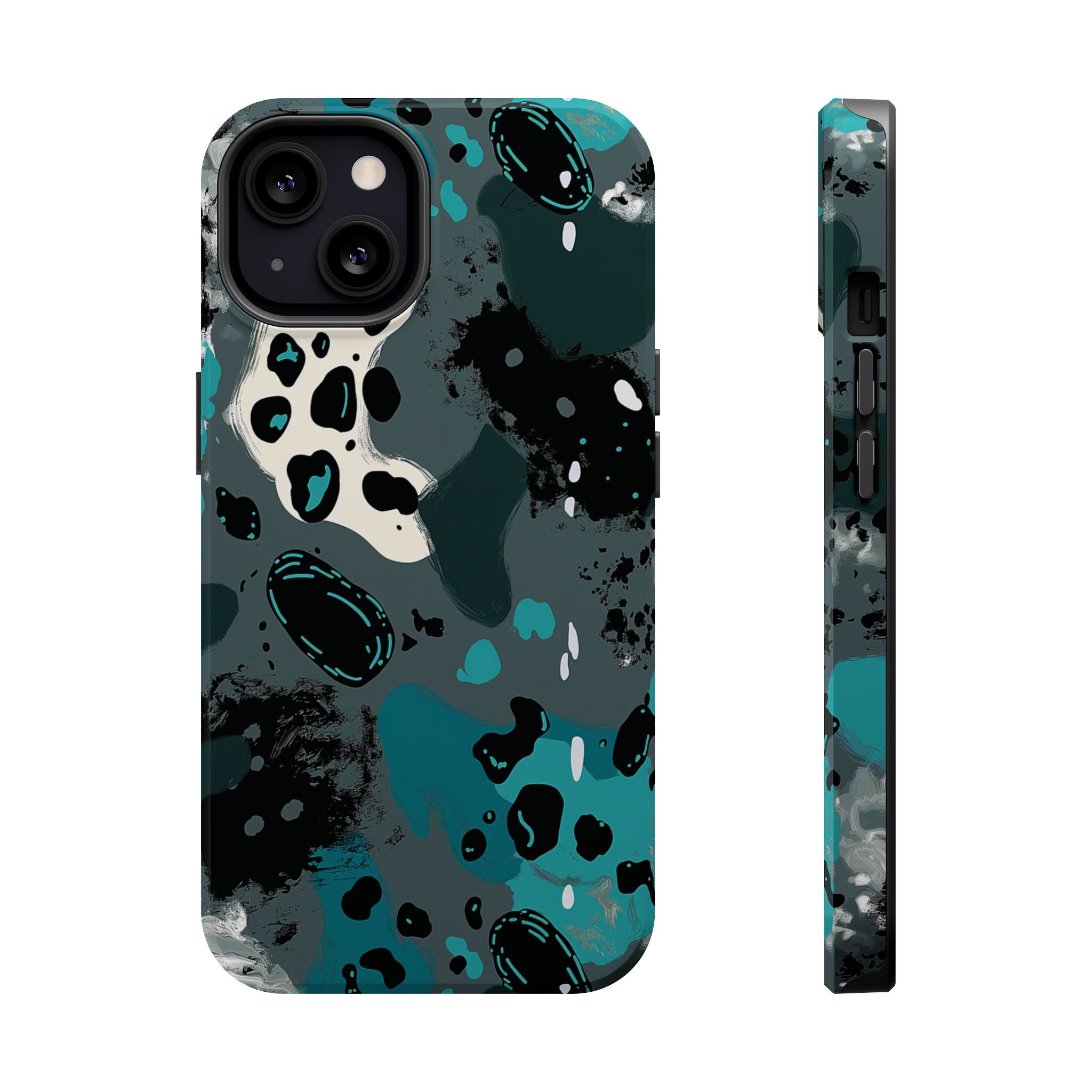 Teal Abstract Camo Magnetic Impact-Resistant Phone Case