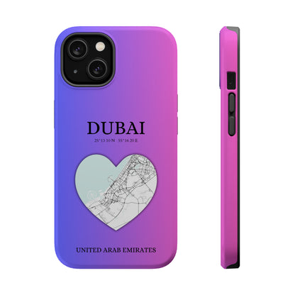 Dubai Heartbeat - Magenta (iPhone MagSafe Case)Elevate your iPhone's style with the Dubai Heartbeat White MagSafe Case, offering robust protection, MagSafe compatibility, and a choice of matte or glossy finish. PRimaGallery