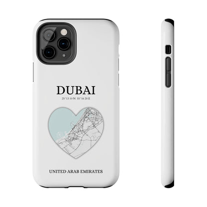Dubai Heartbeat - White (iPhone Case 11-15)Capture the essence of Dubai with RimaGallery's Heartbeat White iPhone case, blending durable protection and unique design. Perfect for iPhone 11-15 models. Free shiRimaGallery