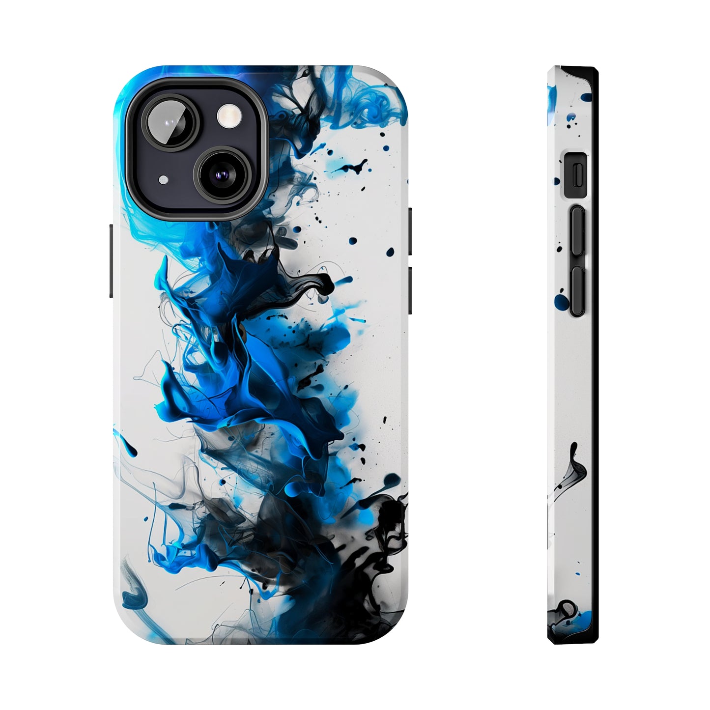Blue Whisper (iPhone Case 11-15)Elevate your iPhone's style with a Blue and black ink abstract design on a white tough case. Sleek, durable protection for models 11-15. Free US shipping.RimaGallery