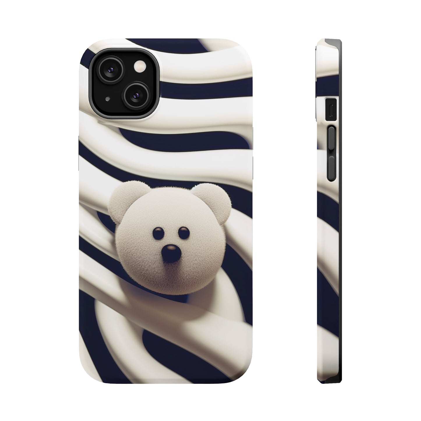 Zebra Print Teddy Bear (iPhone MagSafe Case)Zebra Print Teddy Bear MagSafe Durable Case: Style Meets Protection 📱✨
Upgrade your device with Rima Gallery's Zebra Print Teddy Bear MagSafe Durable Case. This casRimaGallery
