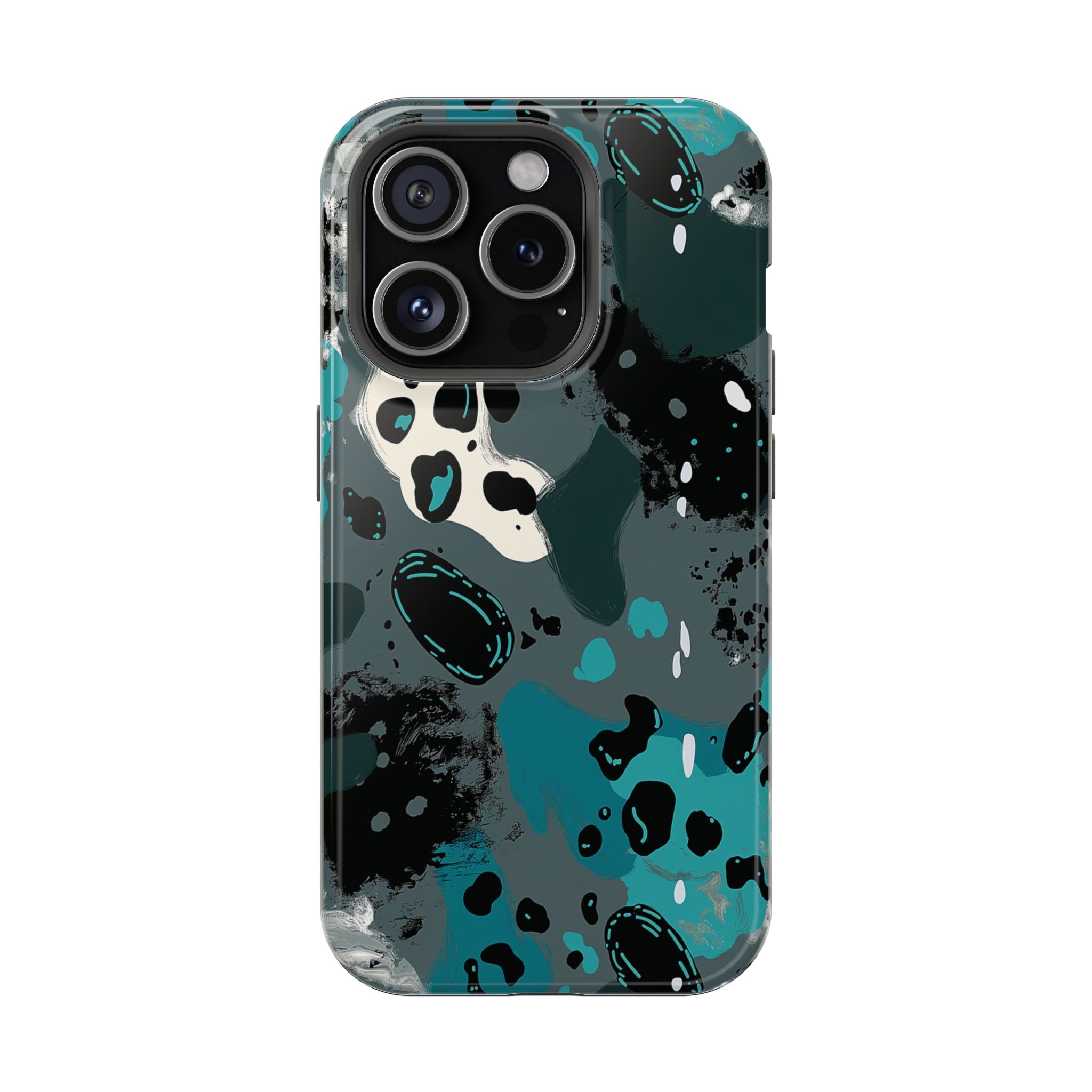 Teal Abstract Camo Magnetic Impact-Resistant Phone Case