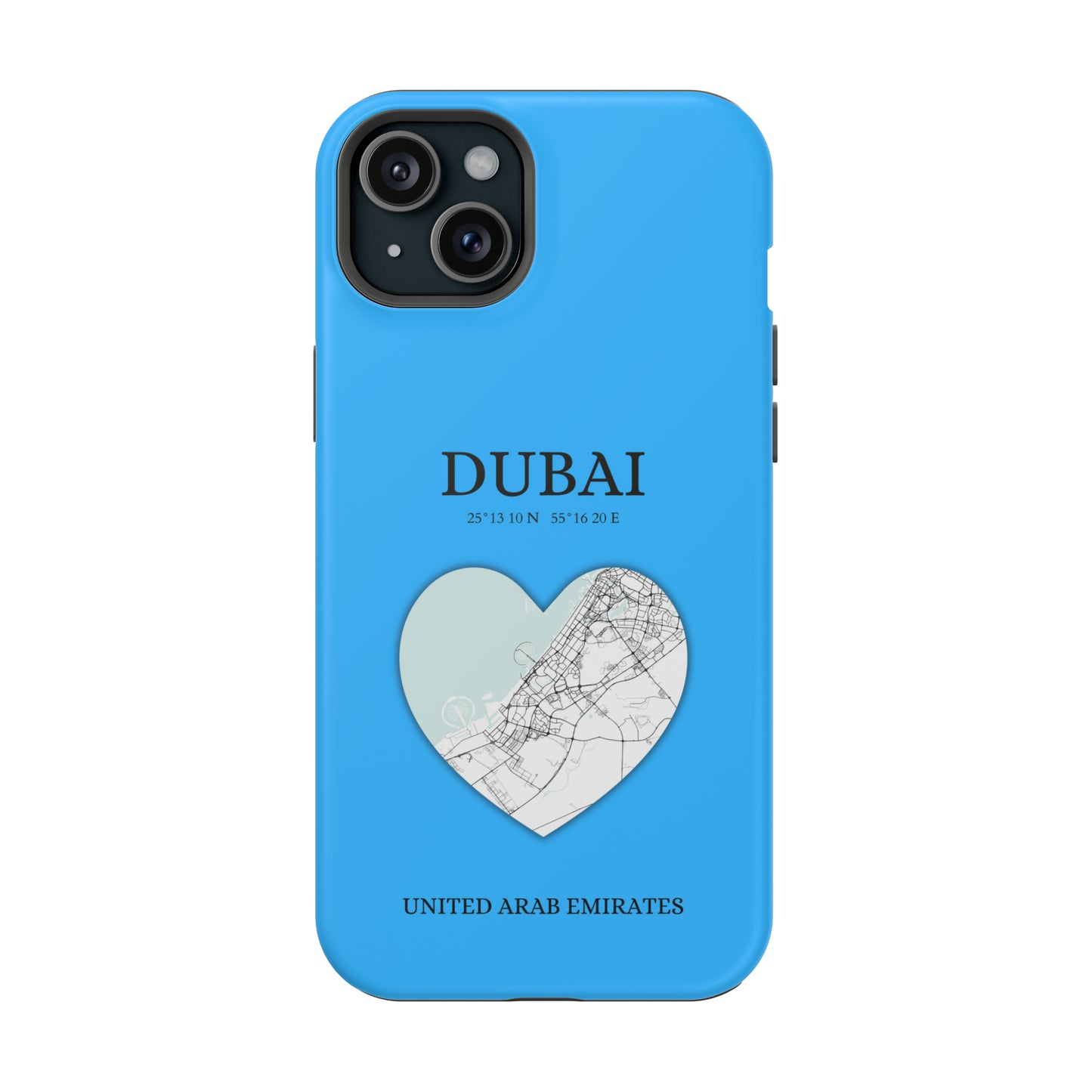 Dubai Heartbeat - Sky Blue (iPhone MagSafe Case)Elevate your iPhone's style with the Dubai Heartbeat White MagSafe Case, offering robust protection, MagSafe compatibility, and a choice of matte or glossy finish. PRimaGallery