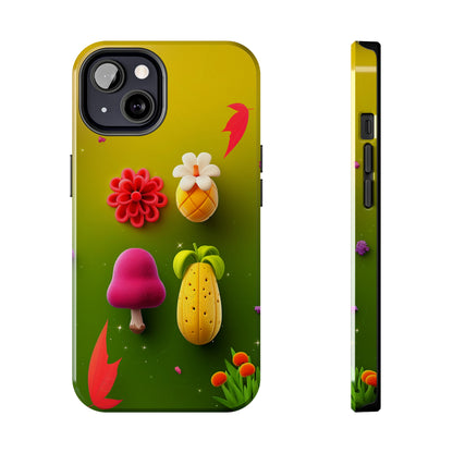 Whimsy Garden (iPhone Case 11-15)Secure your iPhone 11-15 with RIMA's durable case: Polycarbonate shell, rubber lining for shock absorption, and supports wireless chargingRimaGallery