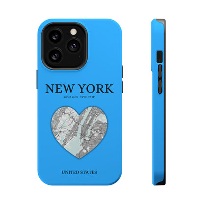 Add a touch of New York to your iPhone with the Sky Blue Heartbeat MagSafe Case, offering durable protection, seamless MagSafe compatibility, and a choice between ma-York Heartbeat - Sky Blue (iPhone MagSafe Case)