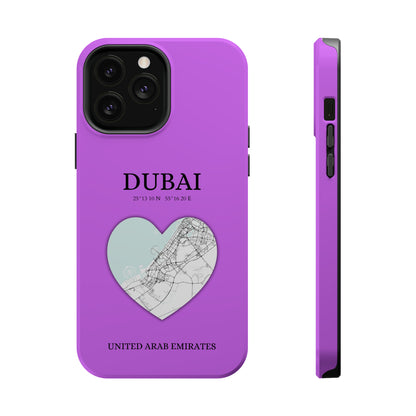 Dubai Heartbeat - Purple (iPhone MagSafe Case)Elevate your iPhone's style with the Dubai Heartbeat Purple MagSafe Case, offering robust protection, MagSafe compatibility, and a choice of matte or glossy finish. RimaGallery