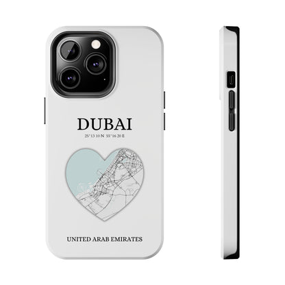 Dubai Heartbeat - White (iPhone Case 11-15)Capture the essence of Dubai with RimaGallery's Heartbeat White iPhone case, blending durable protection and unique design. Perfect for iPhone 11-15 models. Free shiRimaGallery