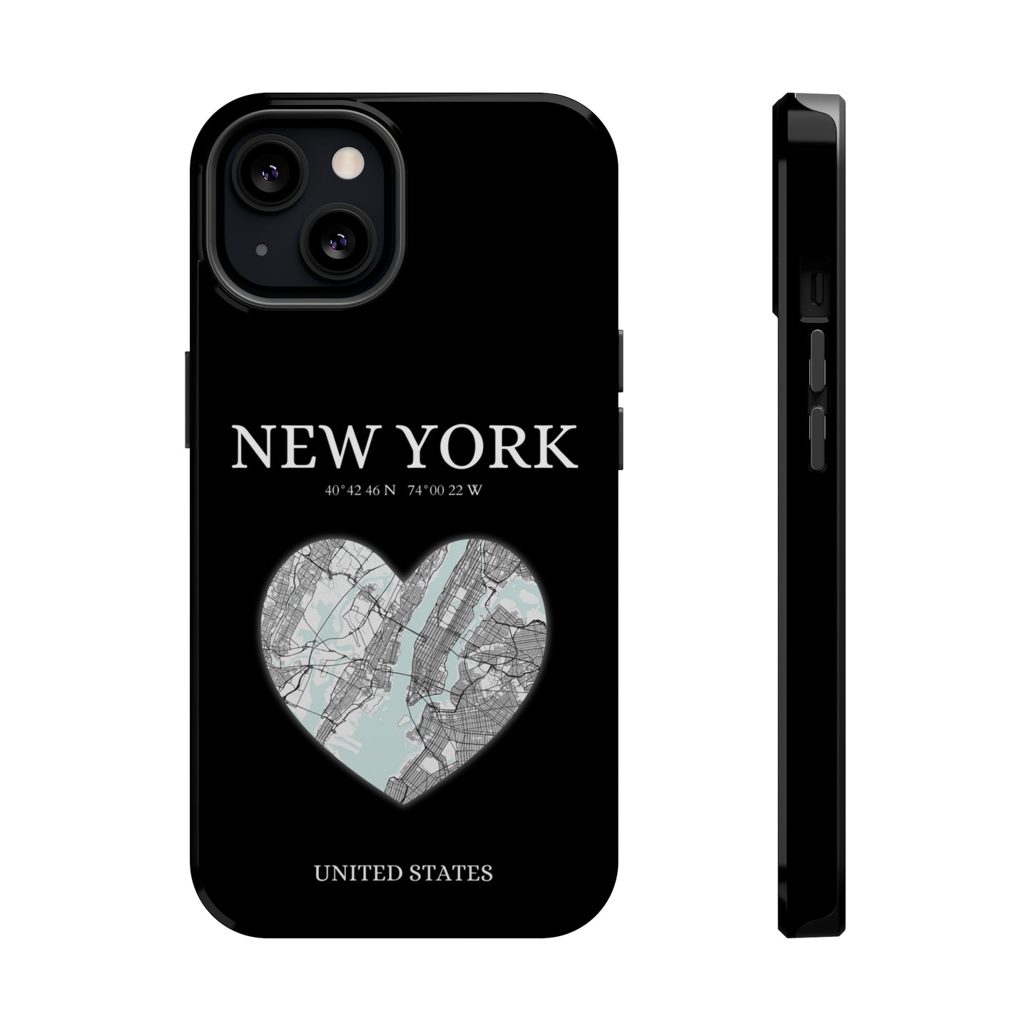Elevate your iPhone's style with the New York Heartbeat Black MagSafe Case, offering robust protection, MagSafe compatibility, and a choice of matte or glossy finish-York Heartbeat - Black (iPhone MagSafe Case)