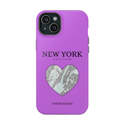 Add a touch of New York to your iPhone with the Purple Heartbeat MagSafe Case, offering durable protection, seamless MagSafe compatibility, and a choice between matt-York Heartbeat - Purple (iPhone MagSafe Case)