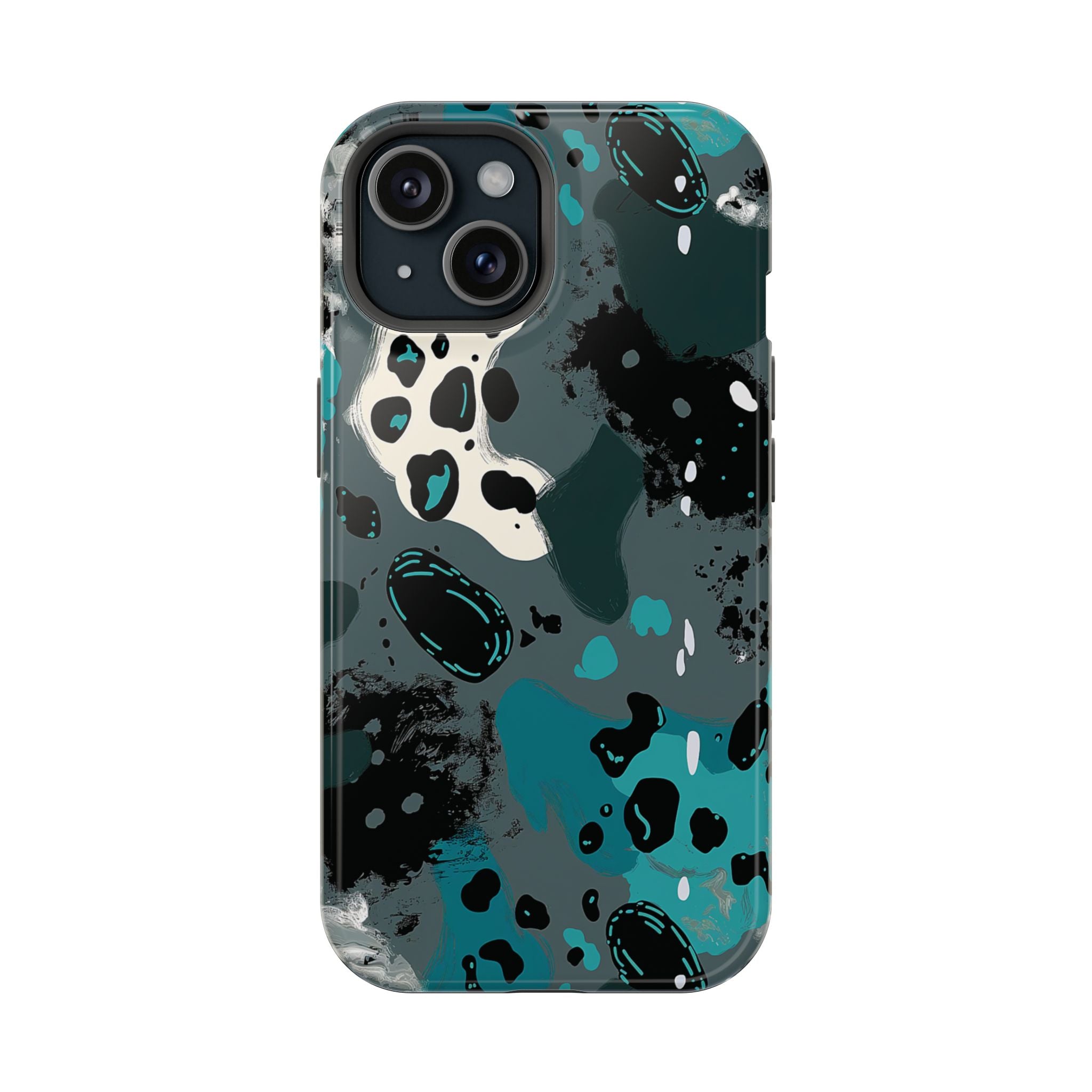 Teal Abstract Camo Magnetic Impact-Resistant Phone Case