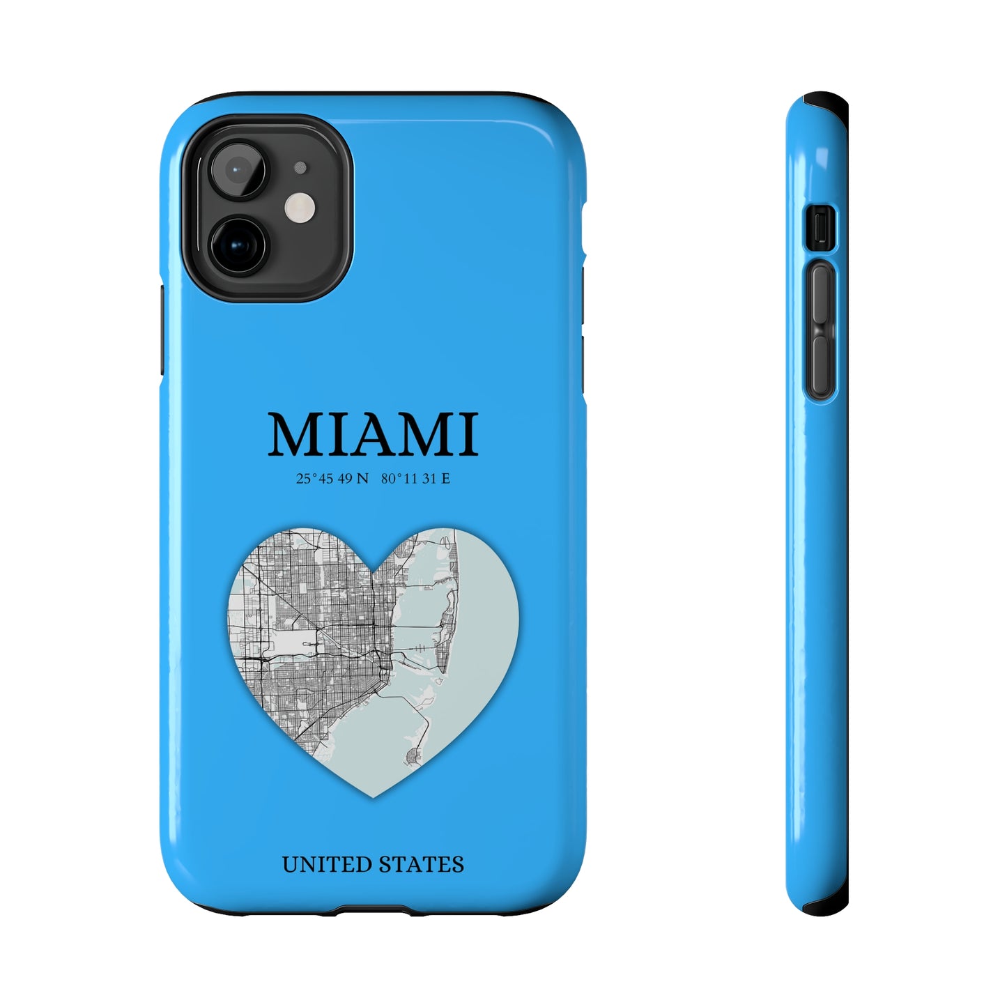 Miami Heartbeat - Sky Blue (iPhone Case 11-15)Capture the essence of Miami with RimaGallery's Heartbeat Sky Blue iPhone case, blending durable protection and unique design. Perfect for iPhone 11-15 models. Free RimaGallery