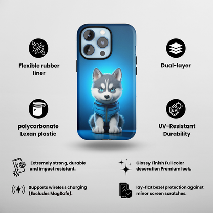 Blue Husky Charm (iPhone Case 11-15)Upgrade Your iPhone with RIMA's Tough Case: Combining sleek style and unmatched protection for iPhone 11-15 models. Durable, fashionable, and eco-friendly. Shop now RimaGallery