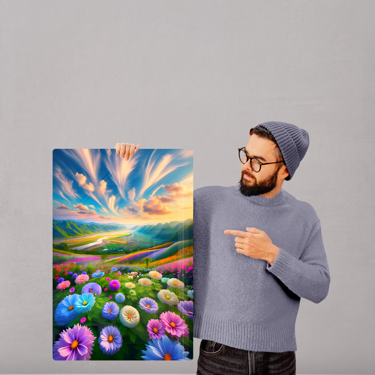 Blossom Valley Vista (Acrylic)Make a design statement with Blossom Valley Vista acrylic prints from RimaGallery. The sleek 1⁄4" acrylic material creates a glass-like illusion for your wall art. PRimaGallery