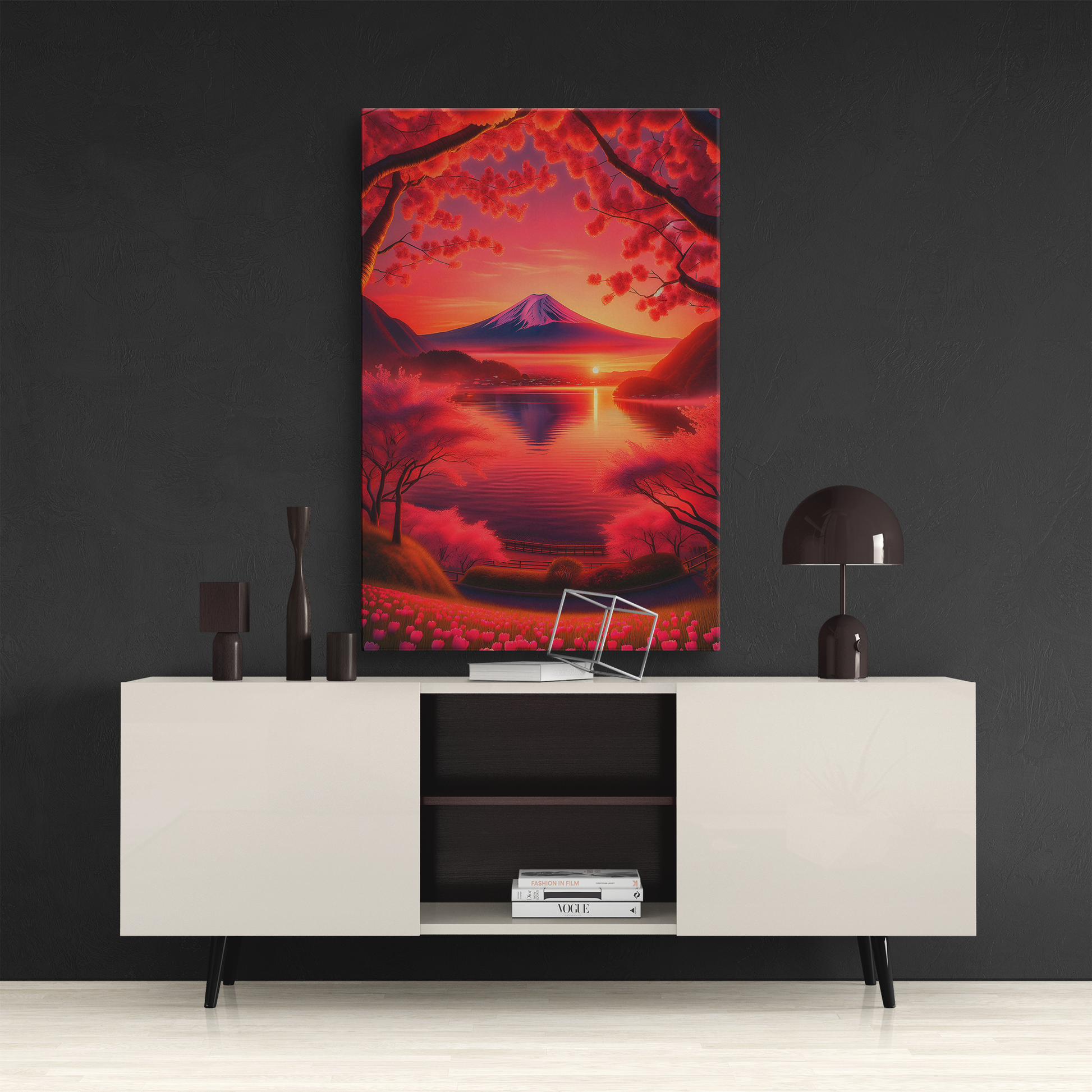 Crimson Fuji Dawn (Canvas)Crimson Fuji Dawn (Canvas  Matte finish, stretched, with a depth of 1.25 inches)
RimaGallery canvases - ethically produced art to elevate your space. Sustainably souRimaGallery