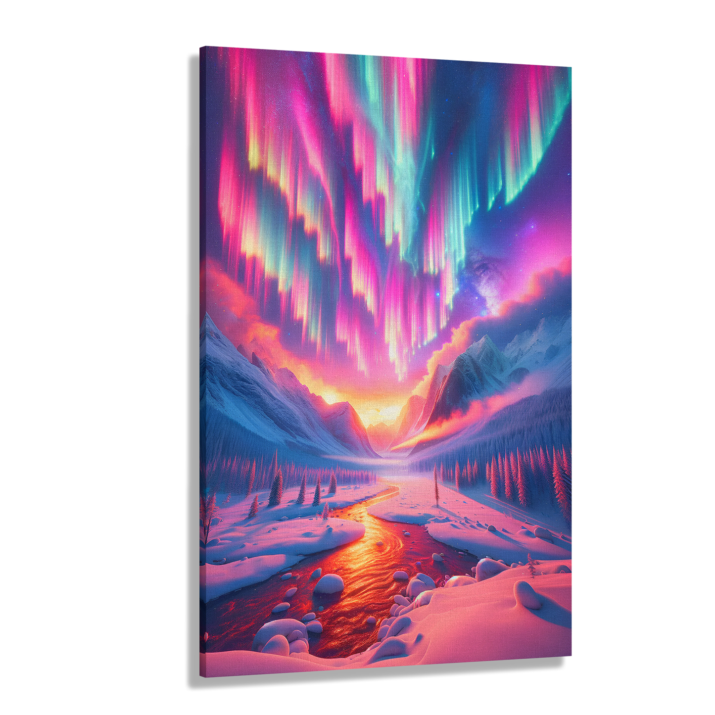Aurora Reverie (Canvas)Aurora Reverie (Canvas  Matte finish, stretched, with a depth of 1.25 inches) Elevate your décor with RimaGallery’s responsibly made art canvases. Our eco-friendly mRimaGallery
