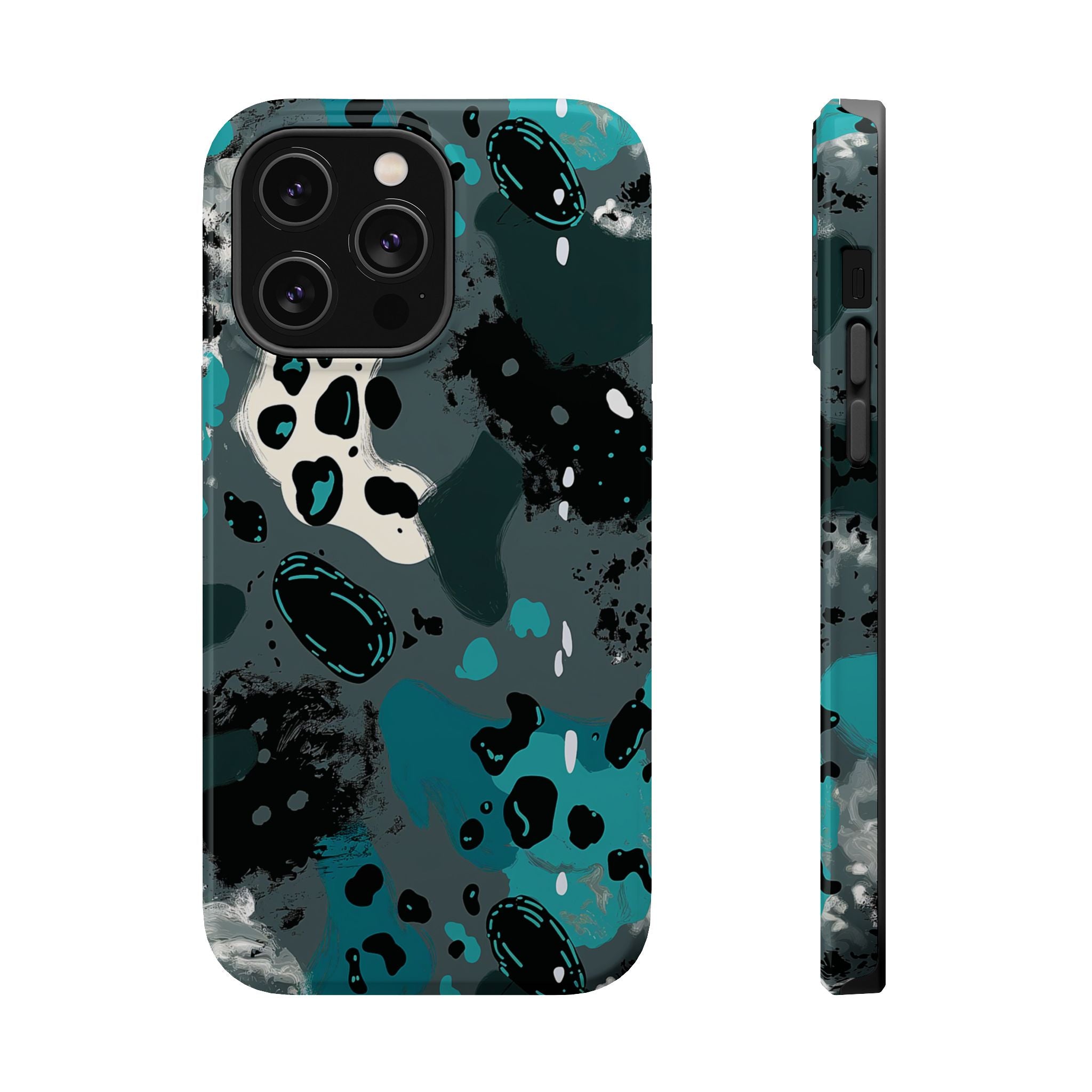 Teal Abstract Camo Magnetic Impact-Resistant Phone Case