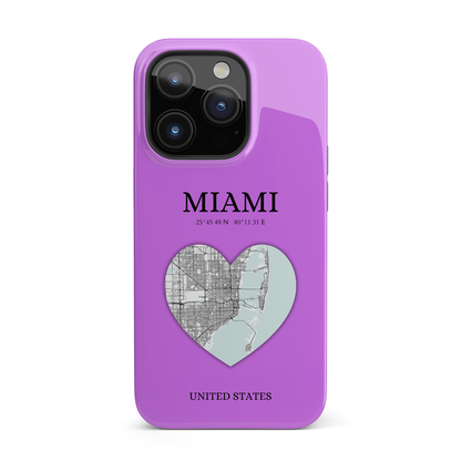 Miami Heartbeat - Purple (iPhone Case 11-15)Capture the essence of MIAMI with RimaGallery's Heartbeat Purple iPhone case, blending durable protection and unique design. Perfect for iPhone 11-15 models. Free shRimaGallery