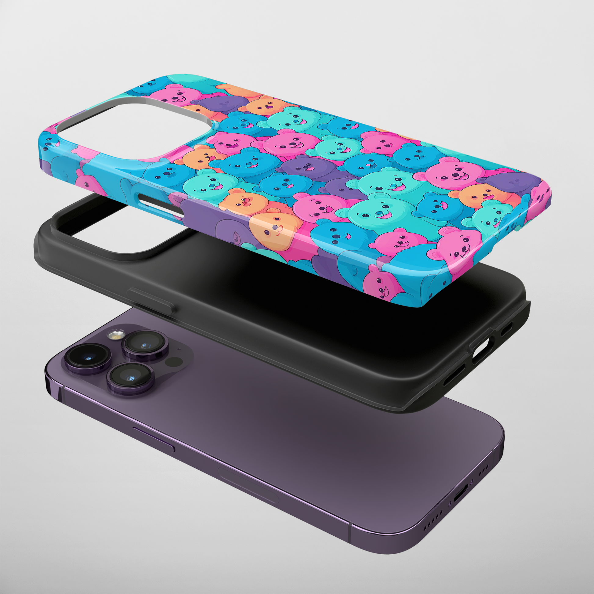 Cheerful Bear Party (iPhone Case 11-15)RIMA Tough Phone Case: Unmatched Style &amp; Protection for iPhone 11, 12, 13, 14, &amp; 15 🛡️📱
Product Description:
Discover the RIMA Tough Phone Case, exclusivelRimaGallery