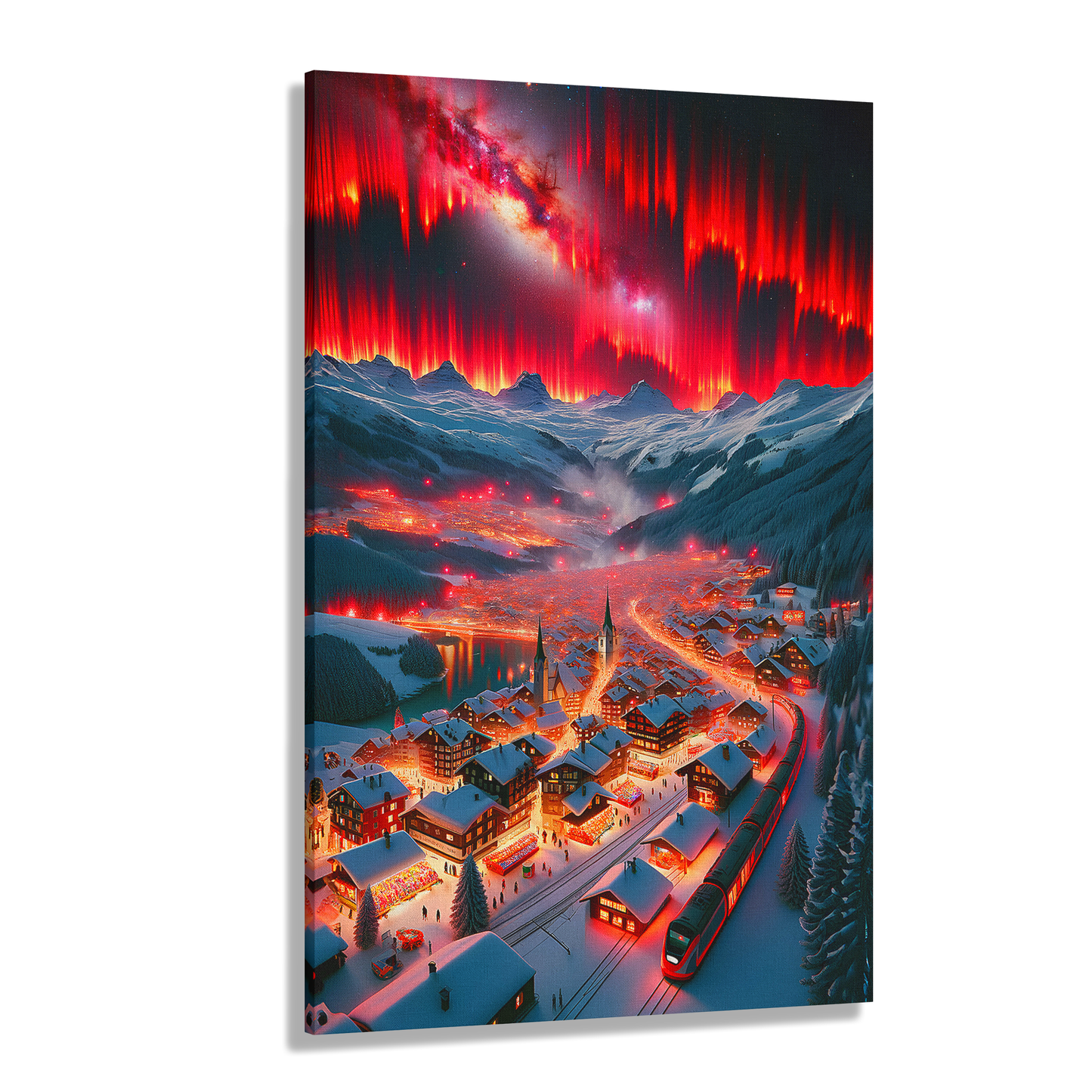 Aurora Village (Canvas)Aurora Village (Canvas  Matte finish, stretched, with a depth of 1.25 inches) Elevate your décor with RimaGallery’s responsibly made art canvases. Our eco-friendly mRimaGallery