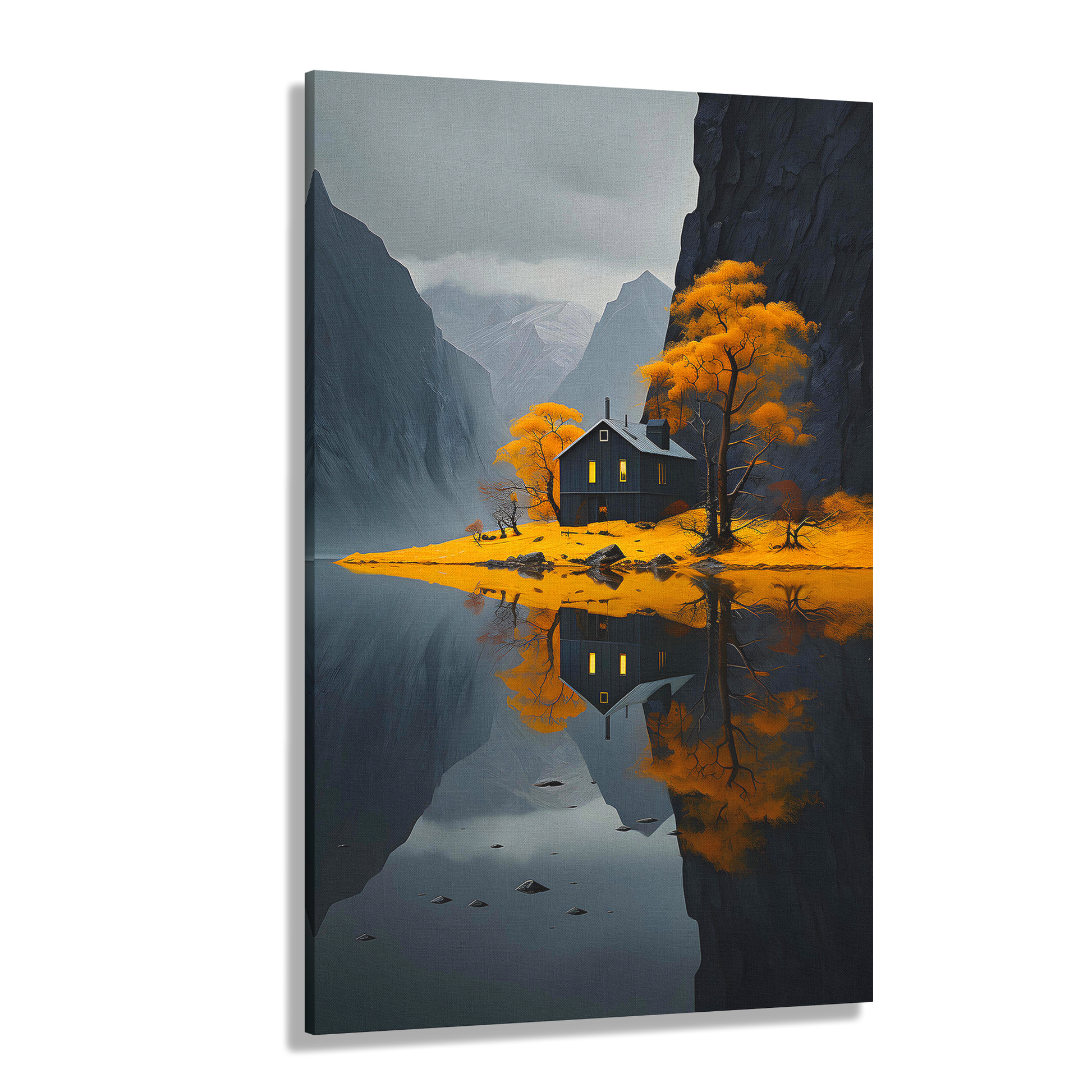 Autumn Mountain Solace (Canvas)Autumn Mountain Solace (Canvas  Matte finish, stretched, with a depth of 1.25 inches)
Struggling with low-quality canvases? Switch to RimaGallery! Our canvases are mRimaGallery