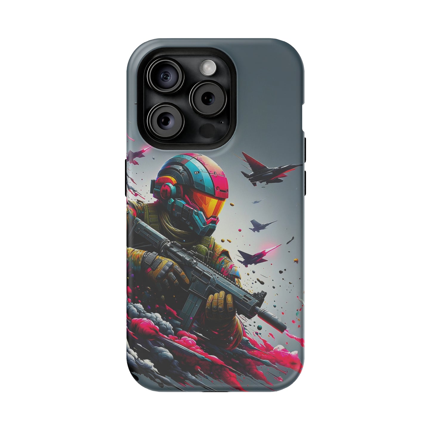 Spectrum Soldier (iPhone MagSafe Case)Spectrum Soldier MagSafe Durable Case: Style Meets Protection 📱✨
Upgrade your device with Rima Gallery's Spectrum Soldier MagSafe Durable Case. This case isn’t justRimaGallery