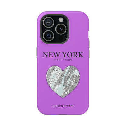 Add a touch of New York to your iPhone with the Purple Heartbeat MagSafe Case, offering durable protection, seamless MagSafe compatibility, and a choice between matt-York Heartbeat - Purple (iPhone MagSafe Case)