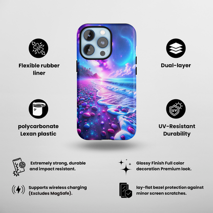 Cosmic Shoreline (iPhone Case 11-15)Discover the RIMA Case: A Fusion of Art and Protection for iPhone 11-15. With vibrant, customizable designs and military-grade defense, make a statement that echoes RimaGallery
