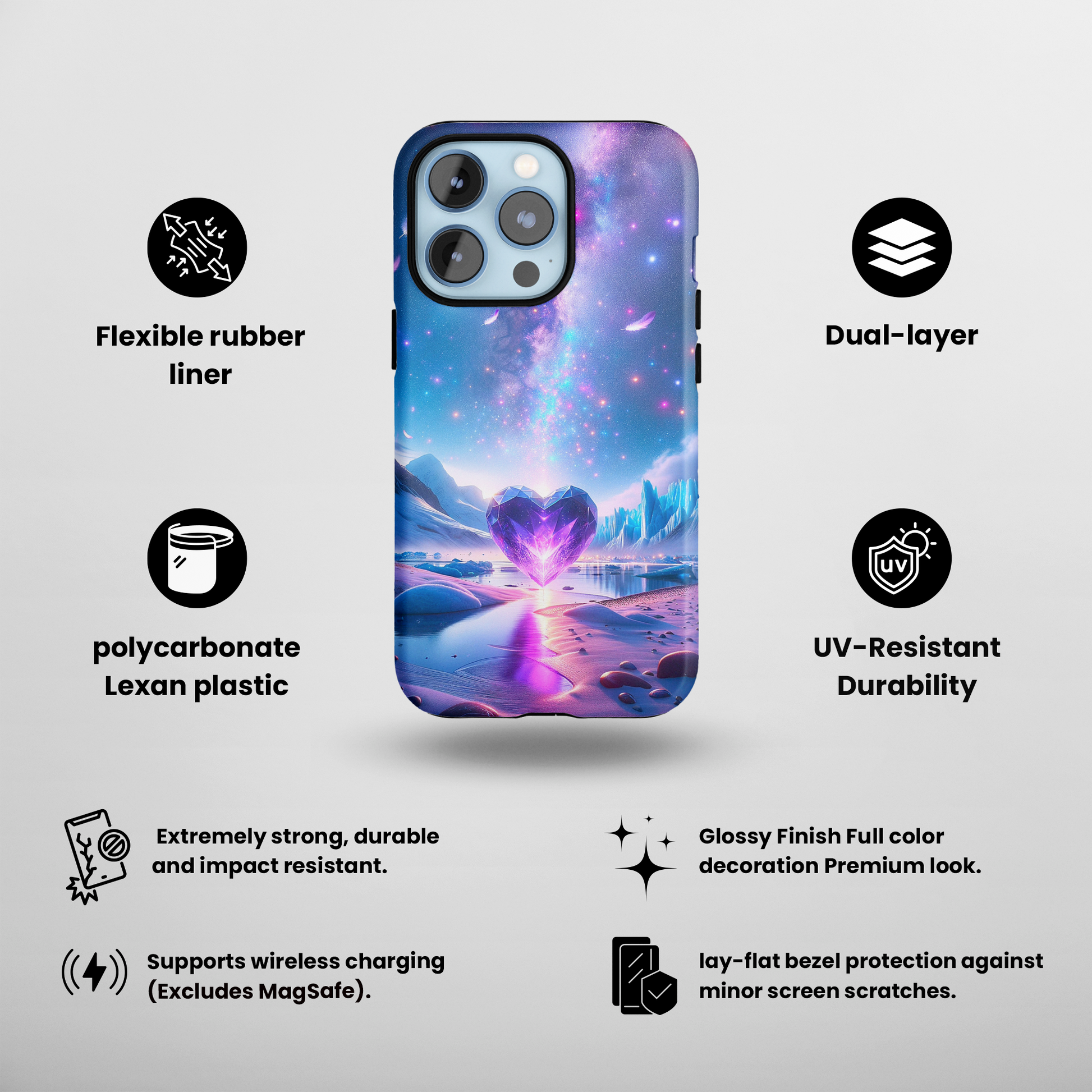 Galactic Heartbeat (iPhone Case 11-15)RIMA Tough Phone Case for iPhone 11-15: Where Style Meets Durability. Featuring a sleek design with MagSafe compatibility, this case offers unmatched protection and RimaGallery