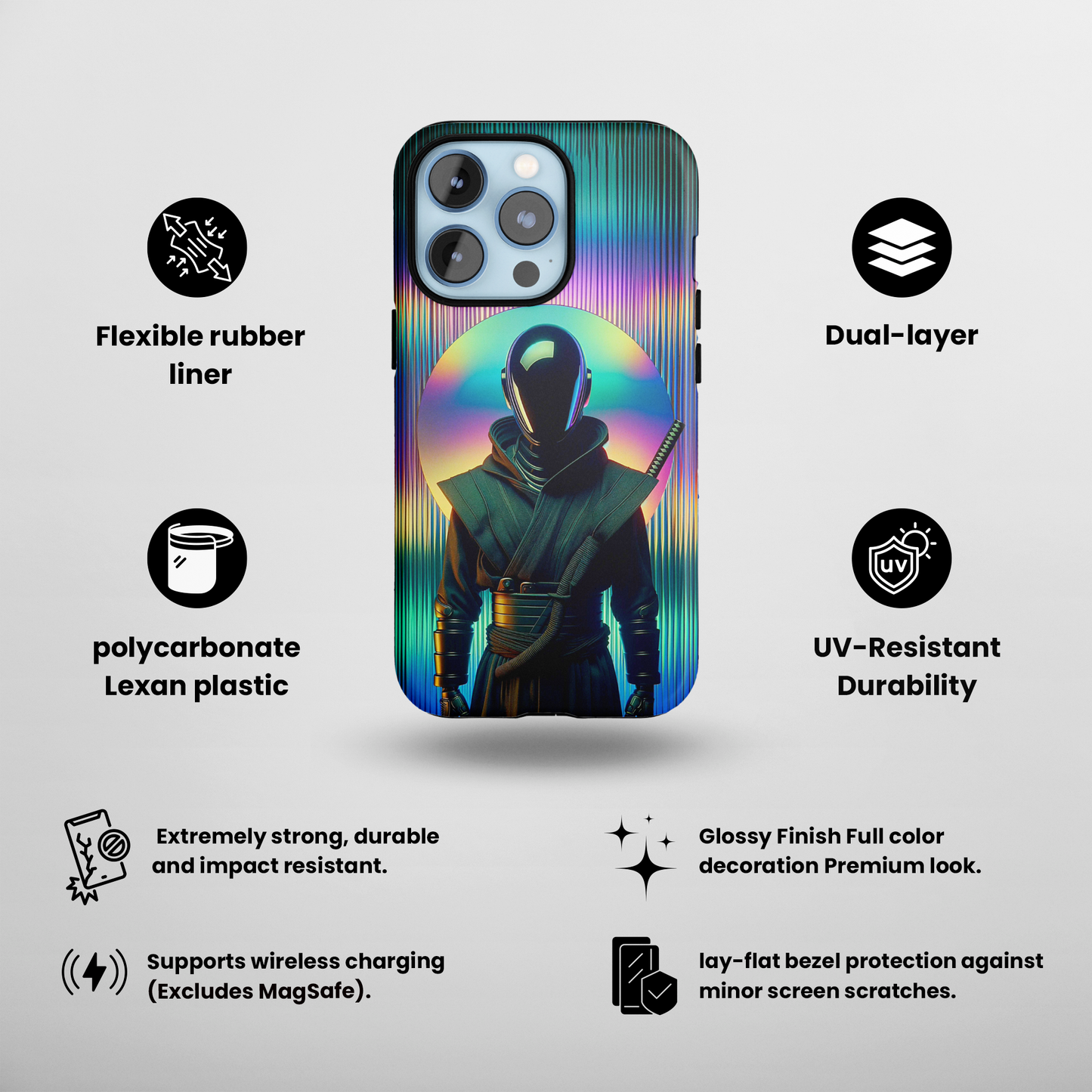 Vibrant Void Wanderer (iPhone Case 11-15)RIMA Tough Phone Case for iPhone 11-15: Where Style Meets Durability. Featuring a sleek design with MagSafe compatibility, this case offers unmatched protection and RimaGallery