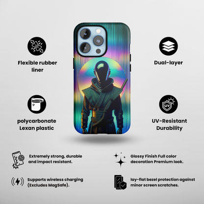 Vibrant Void Wanderer (iPhone Case 11-15)RIMA Tough Phone Case for iPhone 11-15: Where Style Meets Durability. Featuring a sleek design with MagSafe compatibility, this case offers unmatched protection and RimaGallery