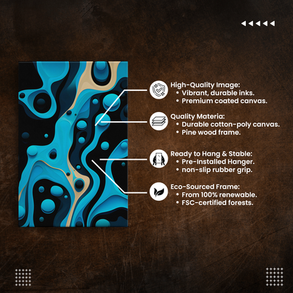 Flowing Shapes Harmony (Canvas)Flowing Shapes Harmony (Canvas  Matte finish, stretched, with a depth of 1.25 inches)
Struggling with low-quality canvases? Switch to RimaGallery! Our canvases are mRimaGallery